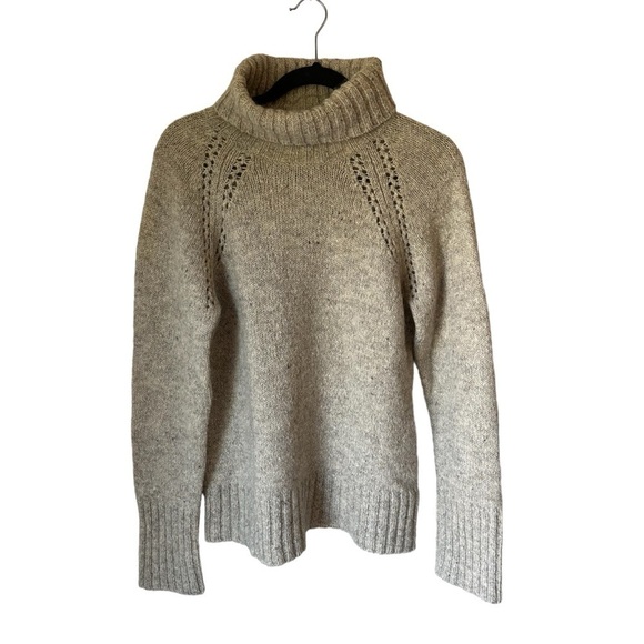 Ann Taylor Sweaters - Ann Taylor LOFT Wool Mohair Beige Turtleneck Sweater Size Large